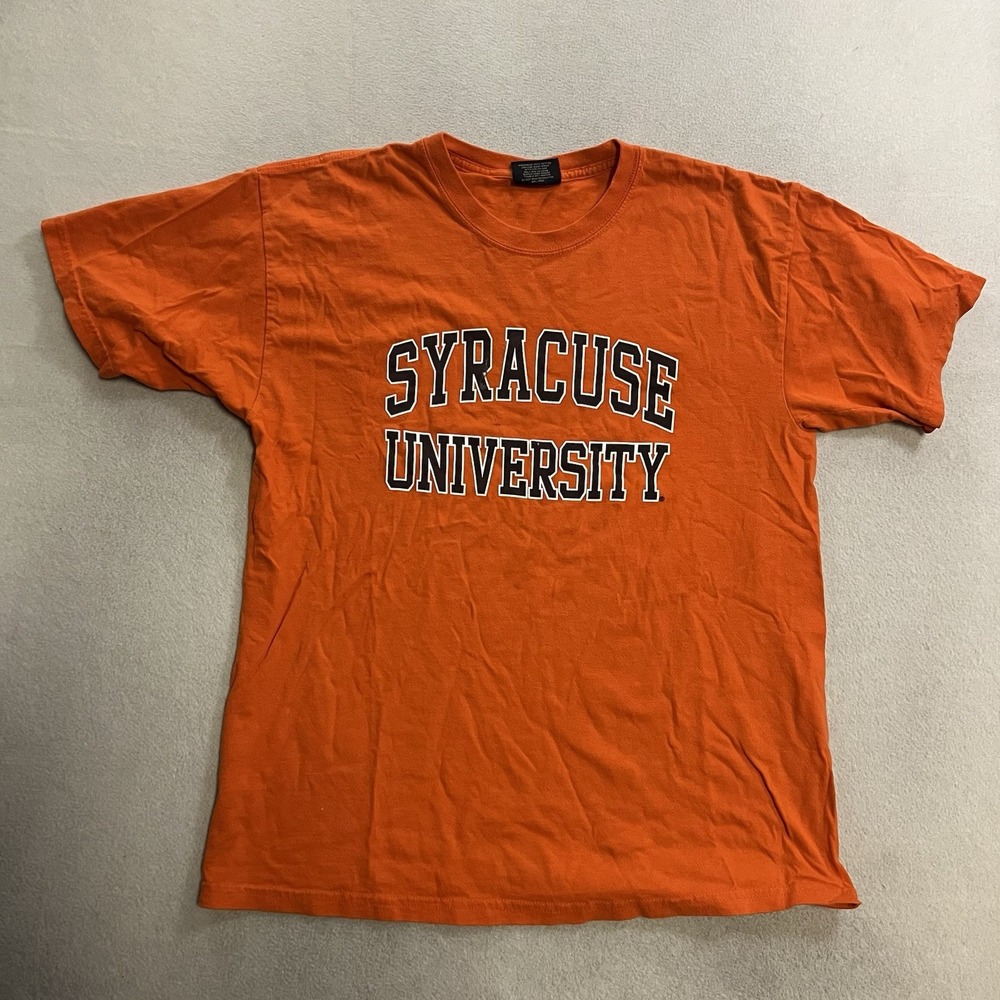 Vintage Syracuse University Orange T-Shirt Men's Size Large Short Sleeve Graphic